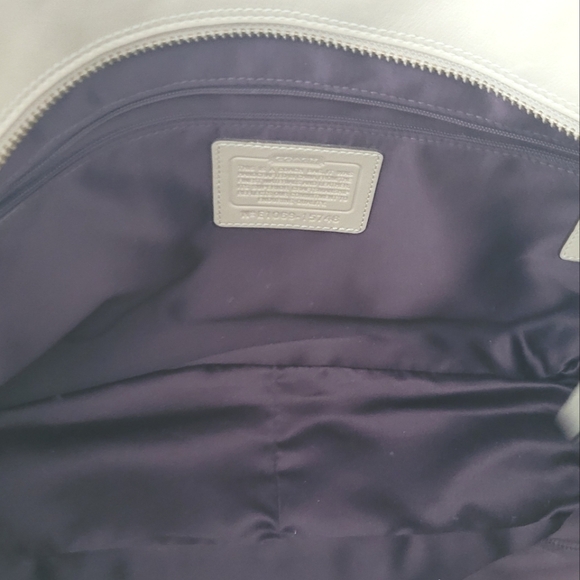 Coach Beige and Yellow Leather/Suede Tote - Picture 12 of 13